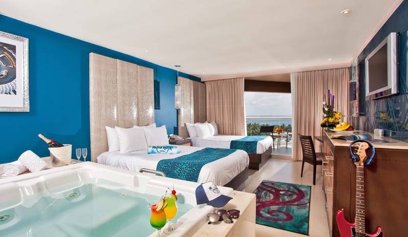 Hard Rock Hotel Cancun - Deluxe Lagoon View  Two Double Beds